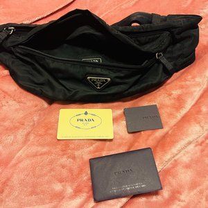 Authentic Prada Black Nylon Waist Belt Bag
